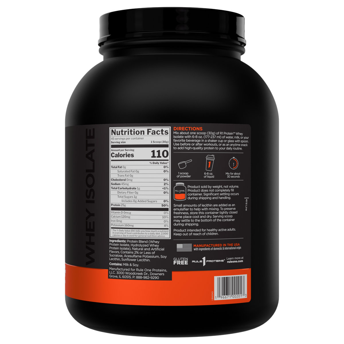 Rule 1 Whey Protein Isolate - Vanilla Crème (3lb)