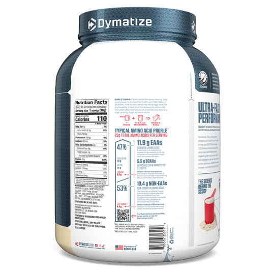 Dymatize ISO100 Hydrolyzed Whey Protein Isolate - Gourmet Vanilla (3lb)
