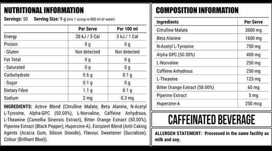 Disorder Faction Labs Pre-Workout - Blue Pearl (Candy Bomb Flavour) (450g | 50 Serves)