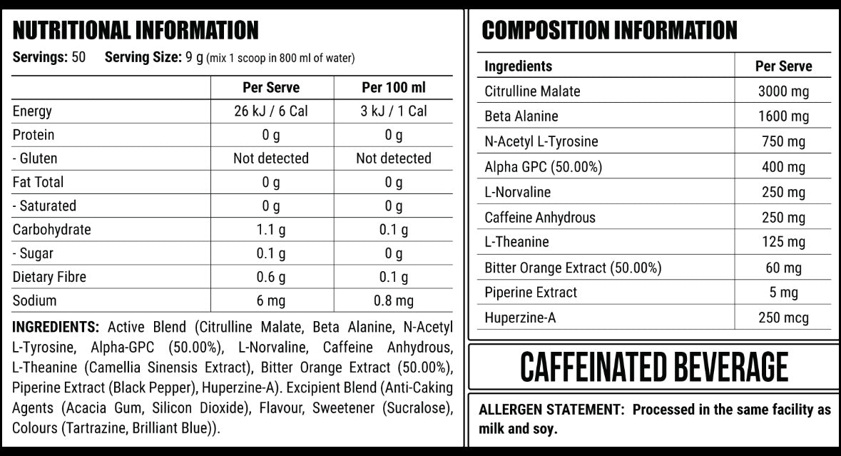 Disorder Faction Labs Pre-Workout - Green Haze (Passion Fruit Flavour) (450g | 50 Serves)