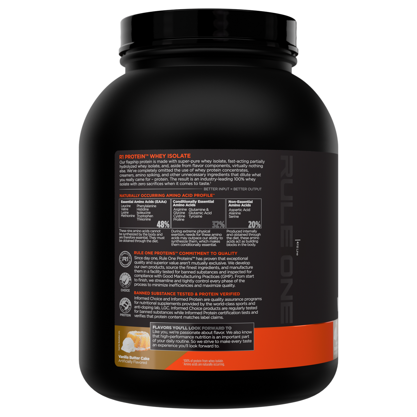 Rule 1 Whey Protein Isolate - Vanilla Butter Cake (3lb)