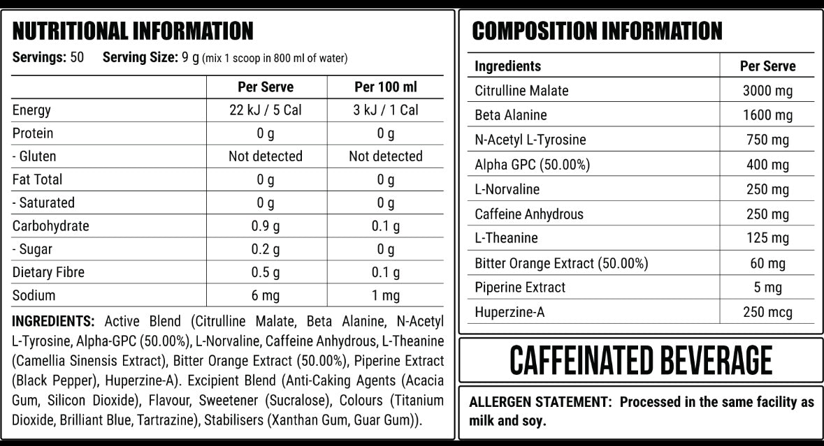 Disorder Faction Labs Pre-Workout - Rainbow Warrior (Bubblegum Ice Cream Flavour) (450g | 50 Serves)