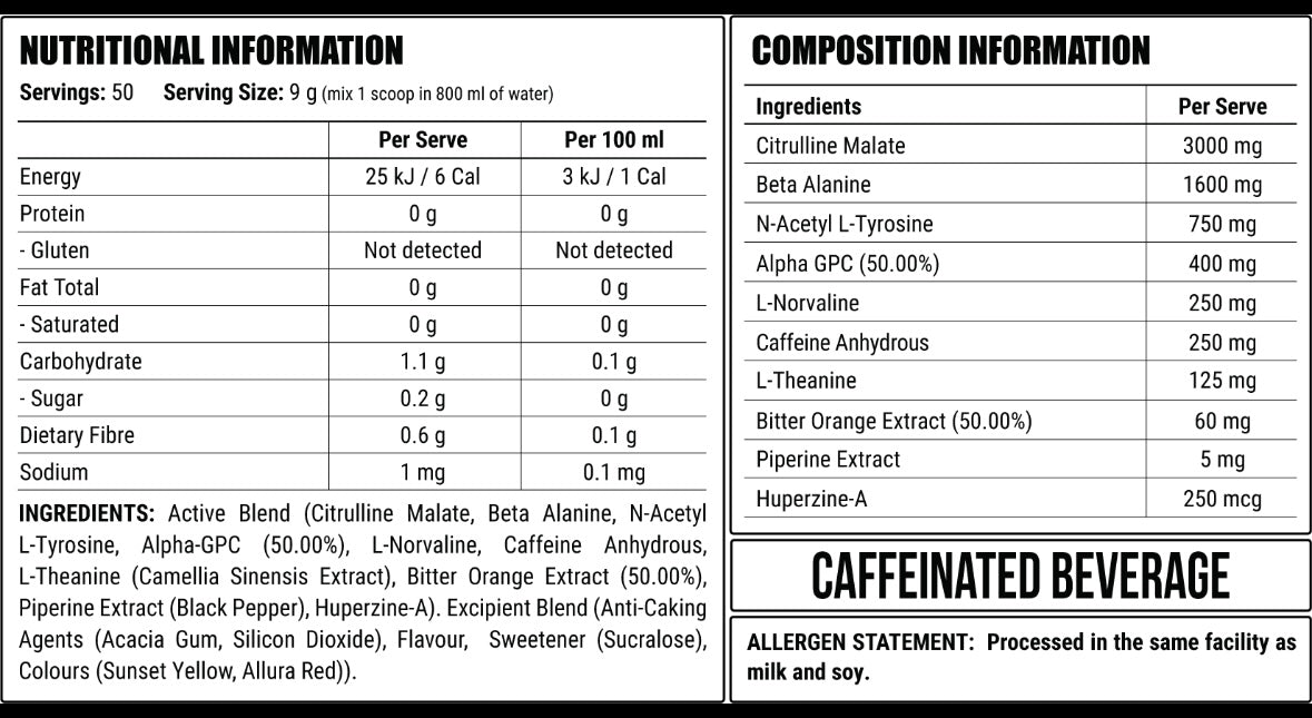 Disorder Faction Labs Pre-Workout - Sunburnt Country (Strawberry Mango Flavour) (450g | 50 Serves)