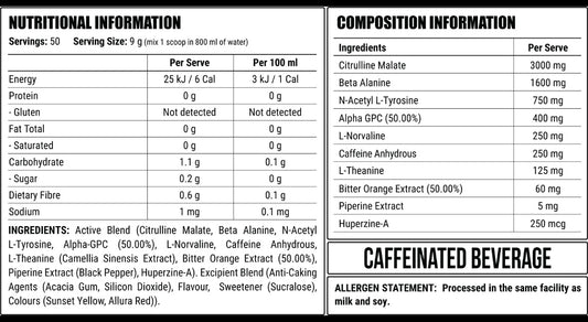 Disorder Faction Labs Pre-Workout - Sunburnt Country (Strawberry Mango Flavour) (450g | 50 Serves)
