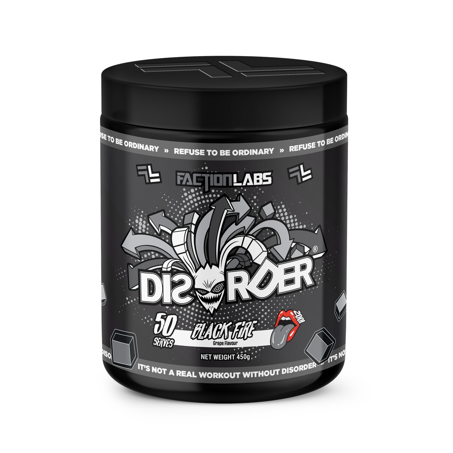 Disorder Faction Labs Pre-Workout - Black Fire (Grape Flavour) (450g | 50 Serves)