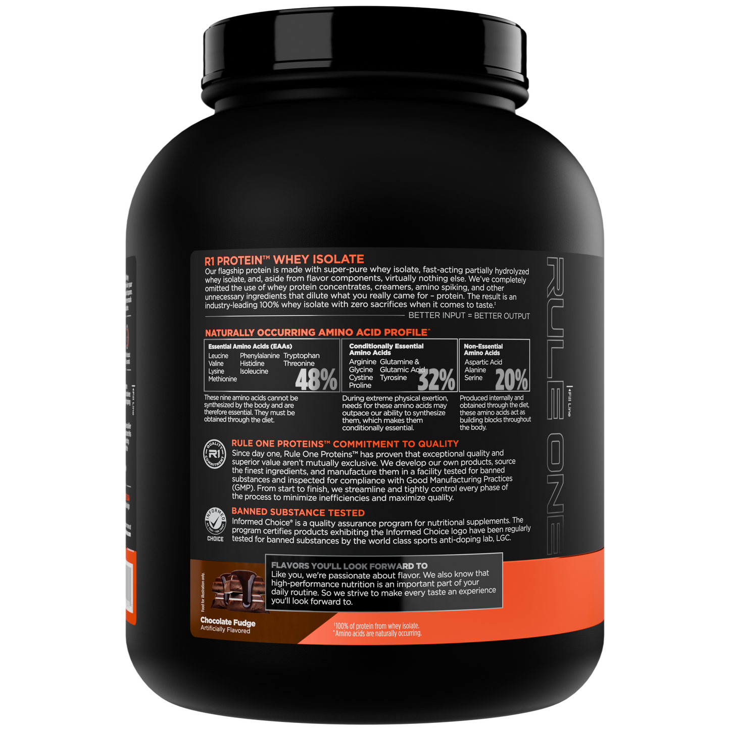 Rule 1 Protein Whey Isolate - Chocolate Fudge 5lb