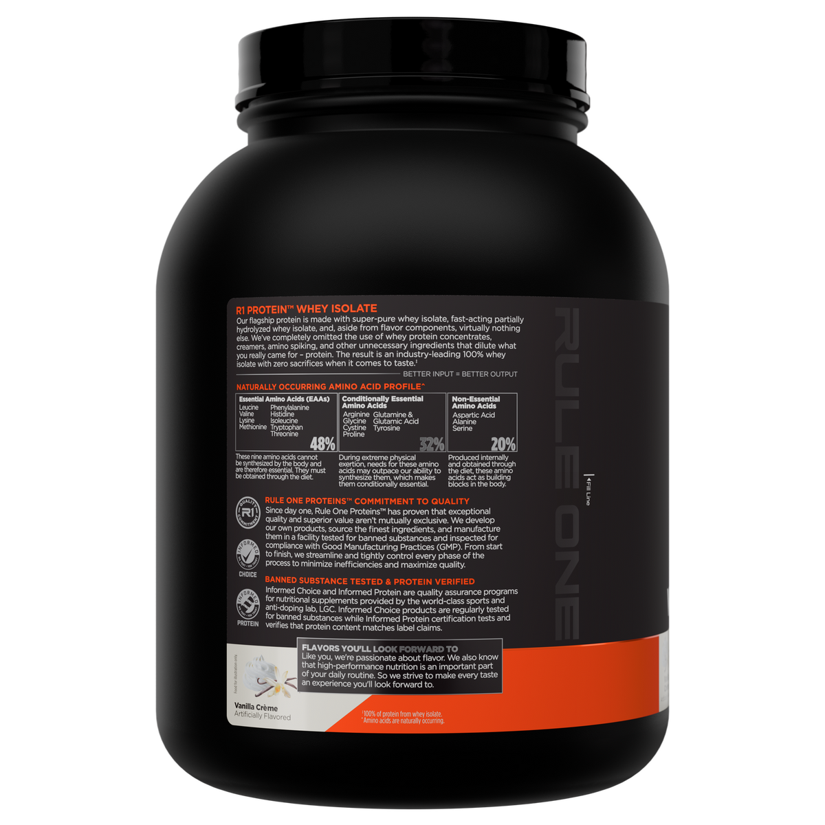 Rule 1 Whey Protein Isolate - Vanilla Crème (3lb)