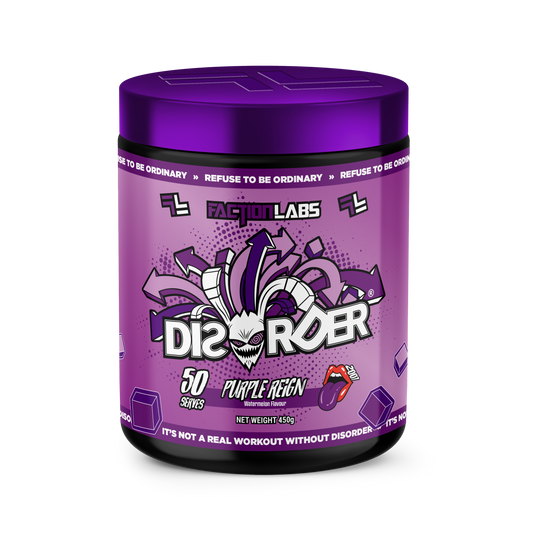Disorder Faction Labs Pre-Workout - Purple Reign (Watermelon Flavour) (450g | 50 Serves)