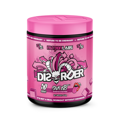 Disorder Faction Labs Pre-Workout - Pink Bits (Strawberries & Cream Flavour) (450g | 50 Serves)