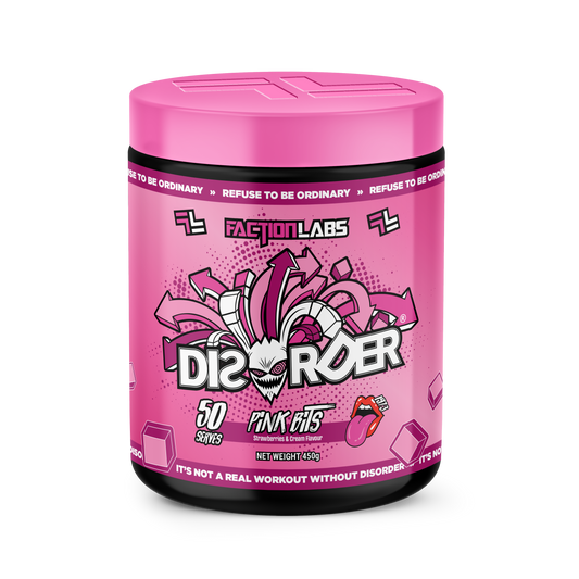 Disorder Faction Labs Pre-Workout - Pink Bits (Strawberries & Cream Flavour) (450g | 50 Serves)