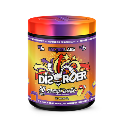 Disorder Faction Labs Pre-Workout - Sunburnt Country (Strawberry Mango Flavour) (450g | 50 Serves)