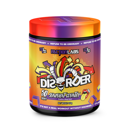 Disorder Faction Labs Pre-Workout - Sunburnt Country (Strawberry Mango Flavour) (450g | 50 Serves)