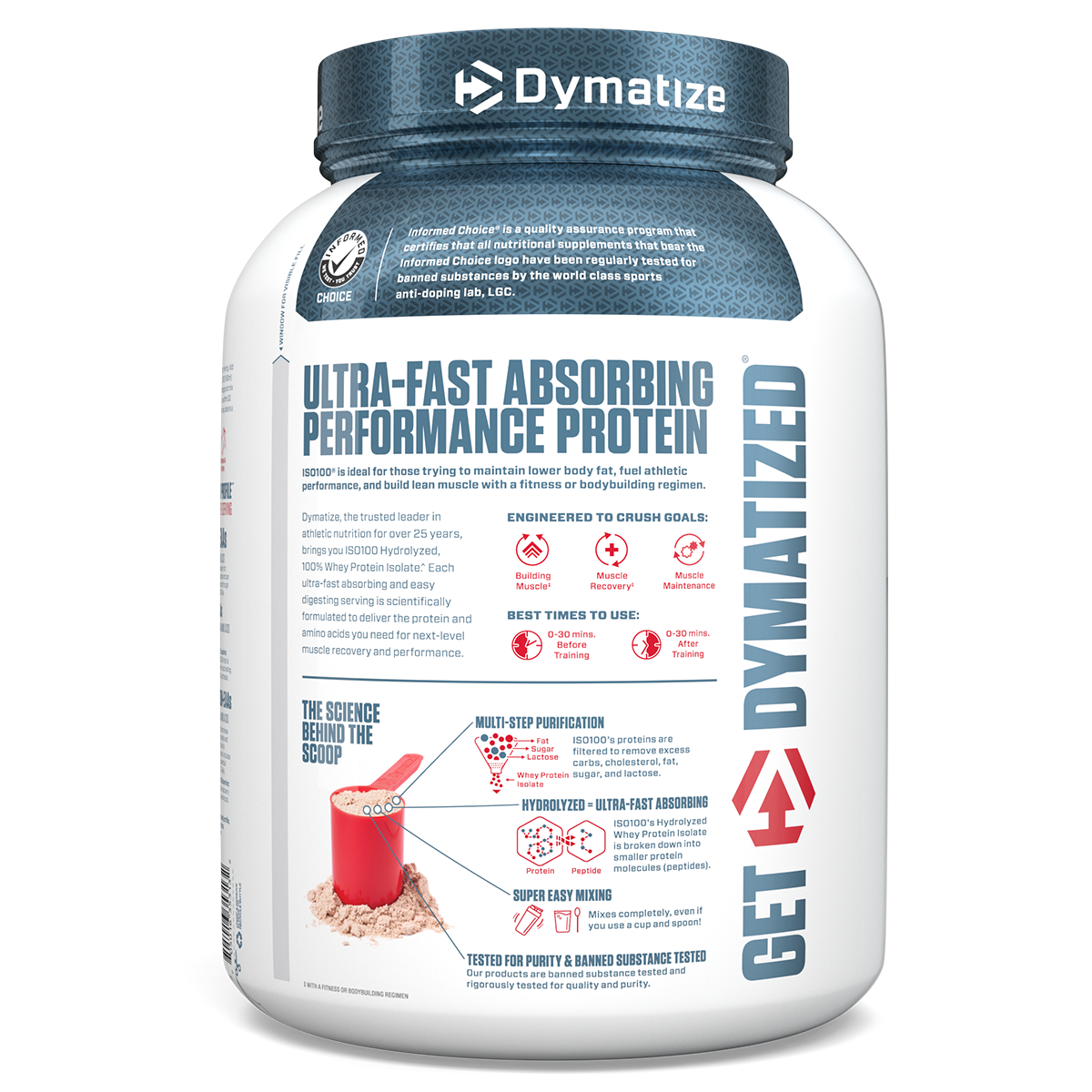 Dymatize ISO100 Hydrolyzed Whey Protein Isolate - Gourmet Vanilla (3lb)