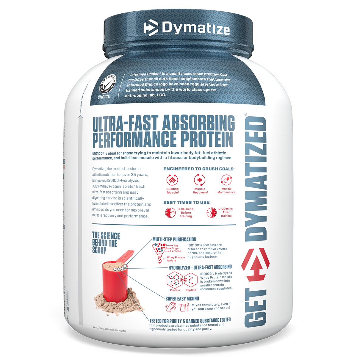 Dymatize ISO100 Hydrolyzed Whey Protein Isolate - Fudge Brownie (5lb)