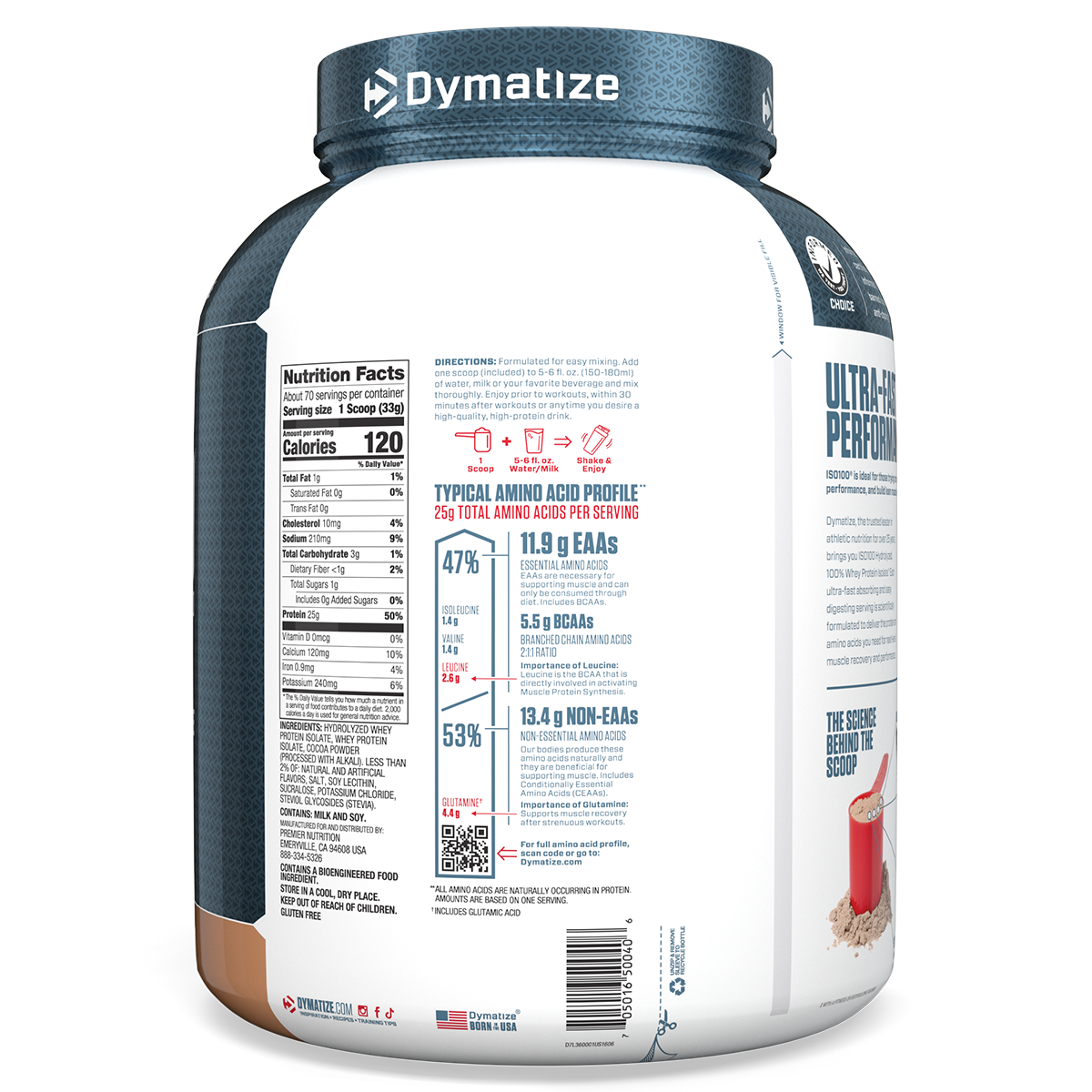 Dymatize ISO100 Hydrolyzed Whey Protein Isolate - Fudge Brownie (5lb)
