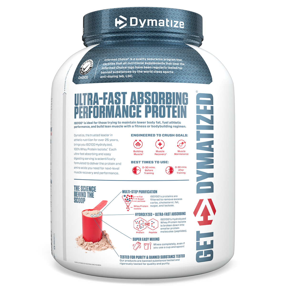 Dymatize ISO100 Hydrolyzed Whey Protein Isolate - Gourmet Chocolate (5lb)
