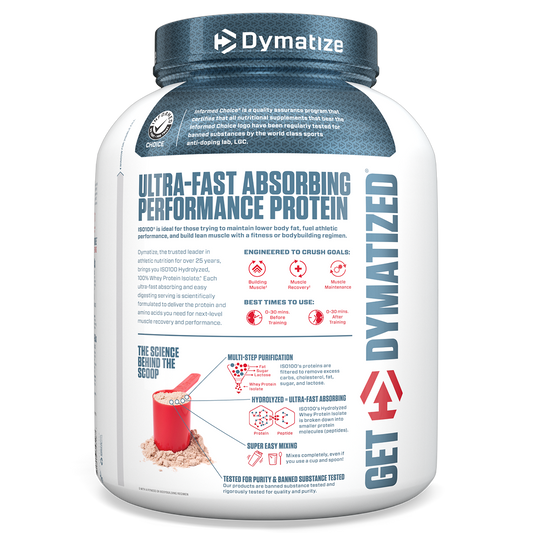 Dymatize ISO100 Hydrolyzed Whey Protein Isolate - Gourmet Chocolate (5lb)
