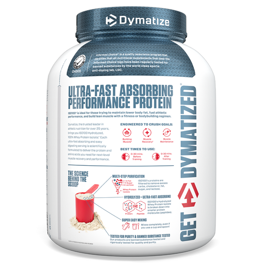 Dymatize ISO100 Hydrolyzed Whey Protein Isolate - Gourmet Vanilla (5lb)