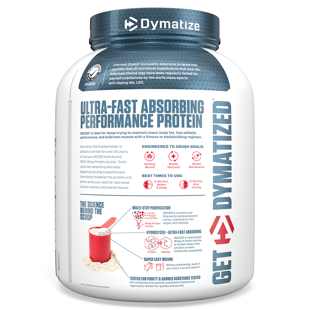 Dymatize ISO100 Hydrolyzed Whey Protein Isolate - Strawberry (5lb)