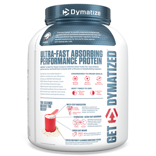 Dymatize ISO100 Hydrolyzed Whey Protein Isolate - Strawberry (5lb)