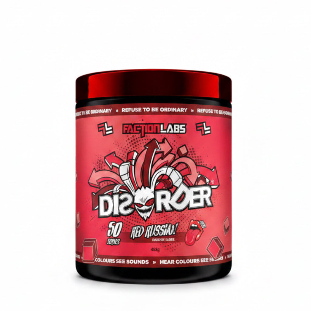 Disorder Faction Labs Pre-Workout Red Russian Raspberry 450g 50 Serves