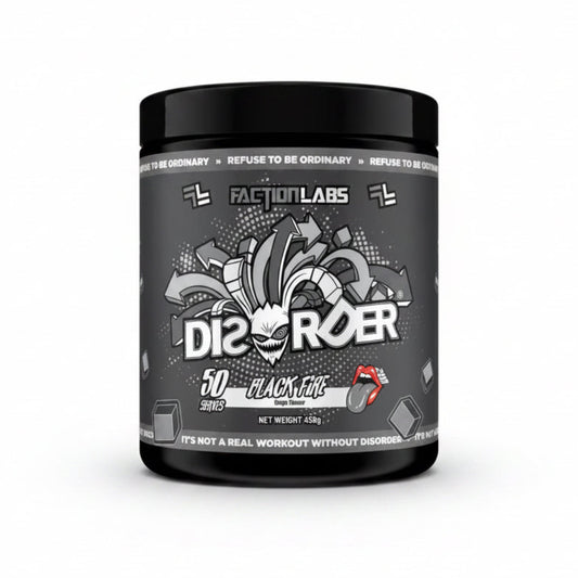 Disorder Faction Labs Pre-Workout -Black Fire (Grape Flavour) (450g | 50 Serves)