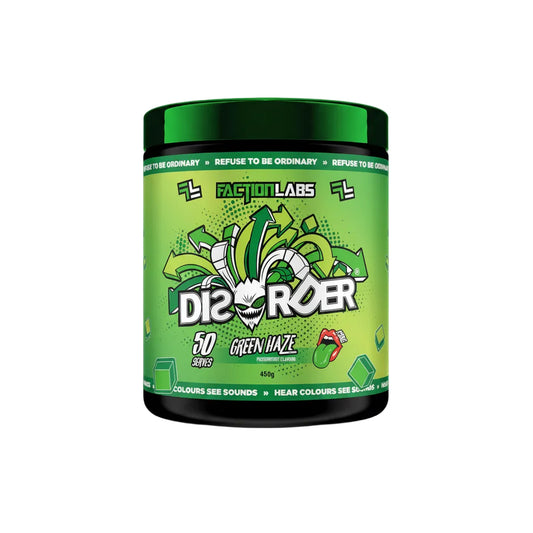Disorder Faction Labs Pre-Workout - Green Haze (Passion Fruit Flavour) (450g | 50 Serves)