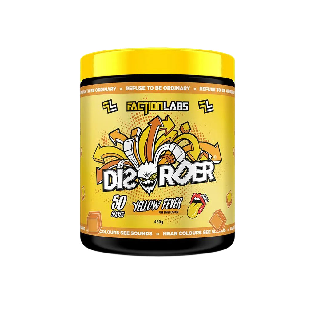 Disorder Faction Labs Pre-Workout - Yellow Fever (Pine Lime Flavour) (450g | 50 Serves)