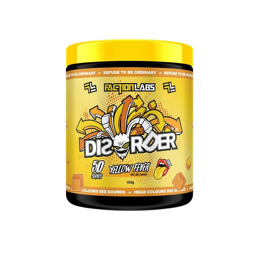 Disorder Faction Labs Pre-Workout - Yellow Fever (Pine Lime Flavour) (450g | 50 Serves)