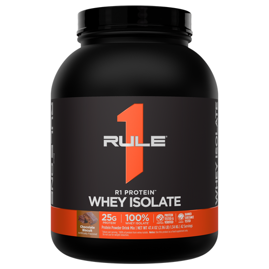 Rule 1 Whey Protein Isolate - Chocolate Biscuit (3lb)