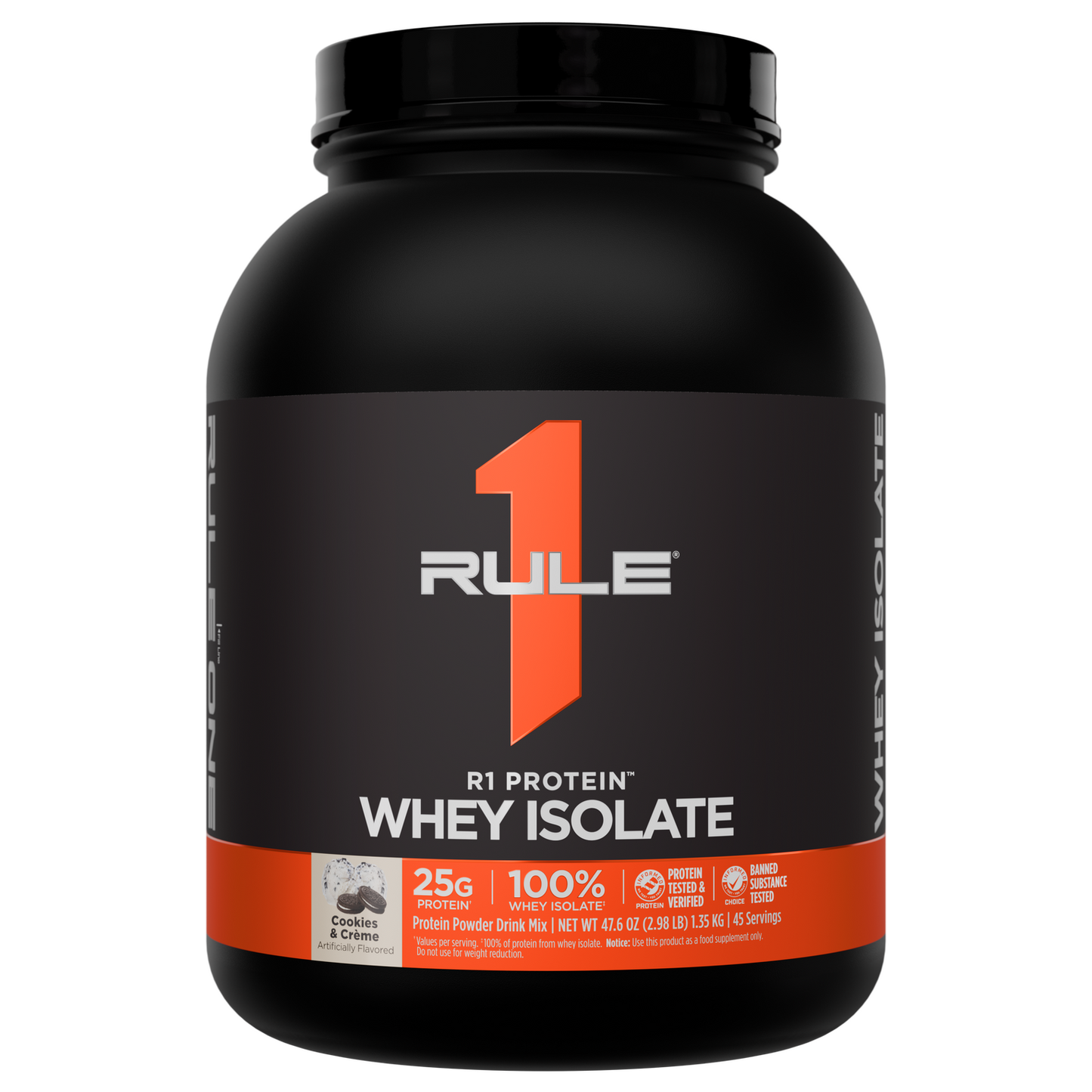 Rule 1 Whey Protein Isolate - Cookies & Creme (3lb)