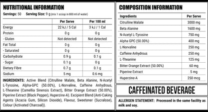 Disorder Faction Labs Pre-Workout - Black Fire (Grape Flavour) (450g | 50 Serves)