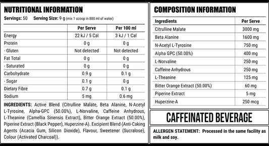 Disorder Faction Labs Pre-Workout - Black Fire (Grape Flavour) (450g | 50 Serves)