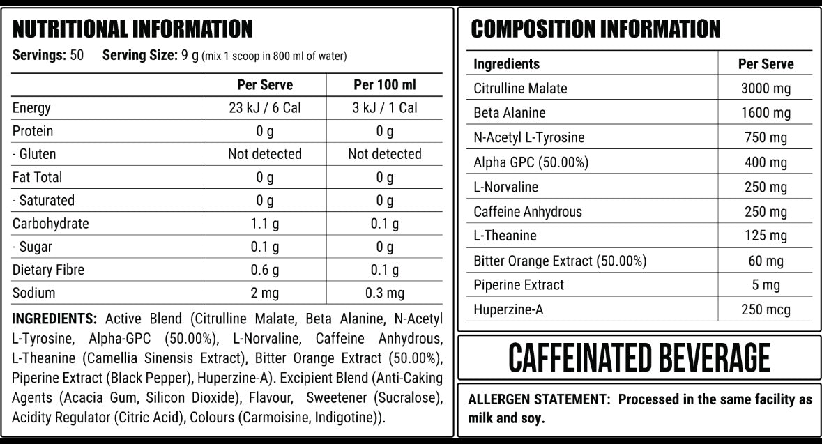 Disorder Faction Labs Pre-Workout - Purple Reign (Watermelon Flavour) (450g | 50 Serves)