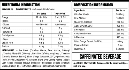 Disorder Faction Labs Pre-Workout - Rainbow Warrior (Bubblegum Ice Cream Flavour) (450g | 50 Serves)