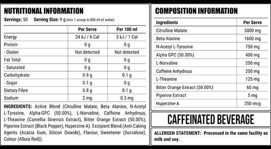 Disorder Faction Lab Pre-Workout - Red Russian (Raspberry Flavour) (450g | 50 Serves)